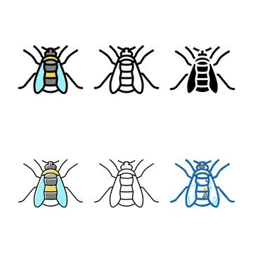 Bumblebee insect color icon variants vector Stock Illustration