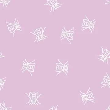 Bumblebee insect line seamless pattern 스톡 일러스트