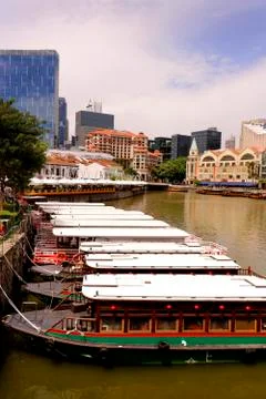Bumboat Lineup Stock Photos