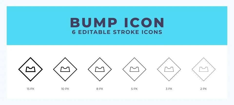 Bump editable line icon. Vector illustration with different stroke. Stock Illustration