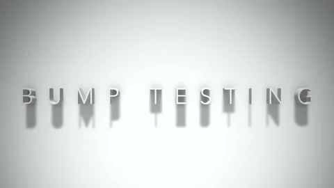 Bump testing 3D title animation white text on a white background Stock Footage 299702246