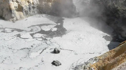 Bumpass Hell Boiling Springs Stock Footage 33786647