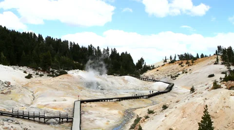 Bumpass Hell Walkway Stock-Footage 33785874