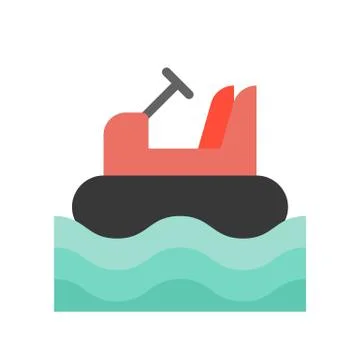 Bumper bpat vector icon, amusement park related flat style Ilustración de archivo