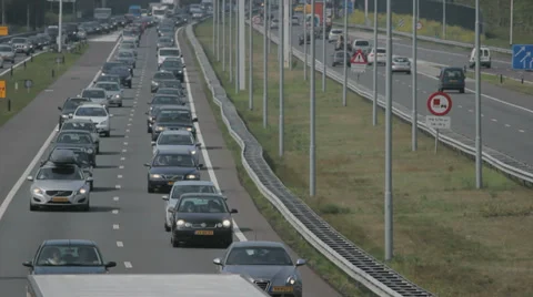 Bumper to Bumper highway traffic jam Stock Footage 37618734