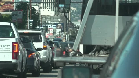 Bumper to bumper traffic jam in busy street Stock Footage 211805217