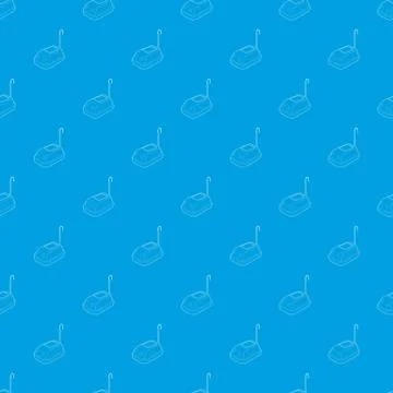 Bumper car in amusement park pattern vector seamless blue Illustrazione stock