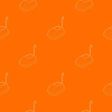 Bumper car in amusement park pattern vector orange Stock Illustration