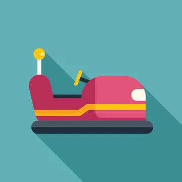 Bumper car attraction icon representing amusement park ride for children Ilustración de archivo