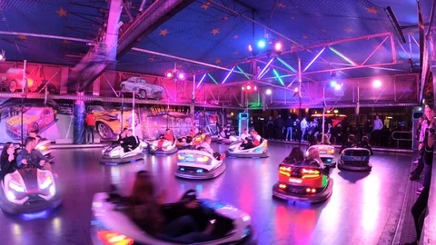 Bumper Car at fun fair in Germany during night Stock Footage 116509848