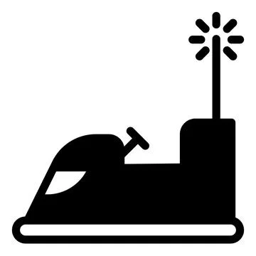 Bumper car glyph icon vector illustration isolated on white background Illustration