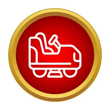 Bumper car icon on a red button design Illustrazione stock