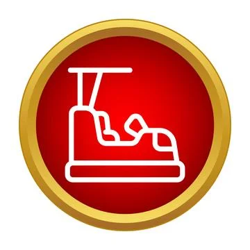 Bumper car icon representing fun amusement park ride Stock Illustration