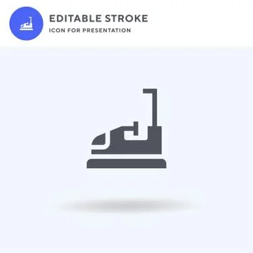 Bumper Car icon vector, filled flat sign, solid pictogram isolated on white Ilustración de archivo