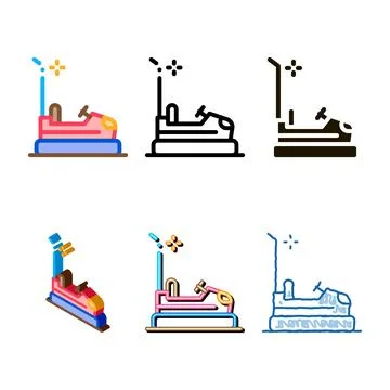 Bumper car icon vector outline multistyle Stockillustratie