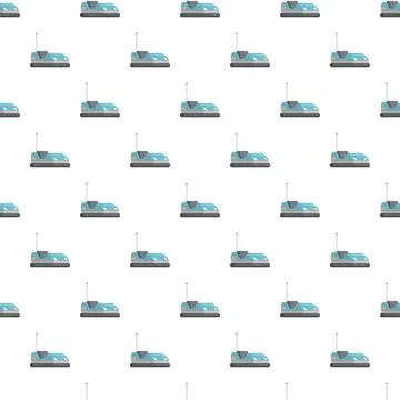 Bumper car pattern with amusement park illustration Illustration