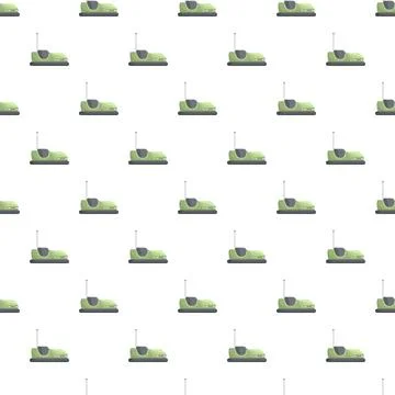 Bumper car pattern forming fun amusement park background Illustrazione stock