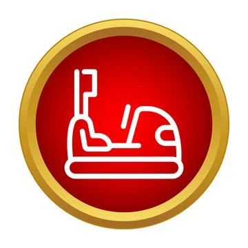 Bumper car ride icon representing amusement park entertainment Illustration