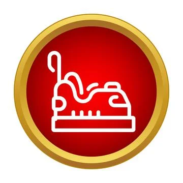 Bumper car ride icon representing amusement park fairground fun Stock Illustration