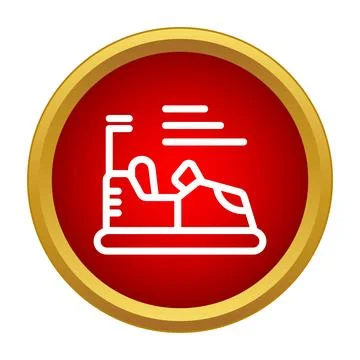 Bumper car ride icon representing amusement park entertainment Stock Illustration