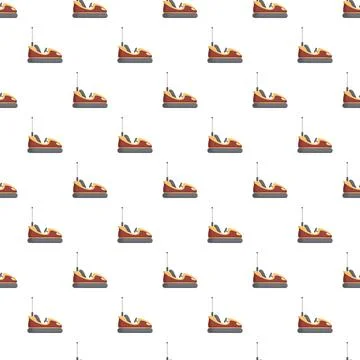 Bumper car seamless pattern for amusement park concept Stock Illustration