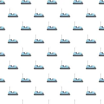 Bumper car seamless pattern for amusement park background Stock Illustration