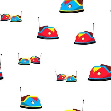 Bumper Car Seamless Pattern Vector. Amusement Park. Activity. Drive. Cute 스톡 일러스트