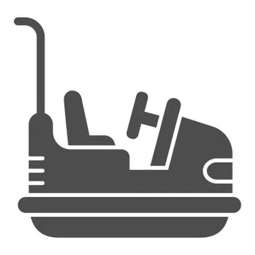 Bumper car solid icon, Amusement park concept, Electric machine for racetrack Illustrazione stock