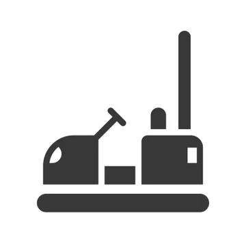 Bumper car vector icon, amusement park related solid style Ilustración de archivo