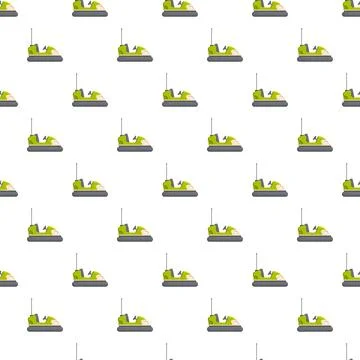 Bumper cars repeating pattern for fun fair entertainment Stock Illustration