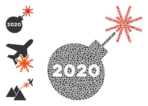 Bumpy 2020 Petard Icon Collage Illustrazione stock