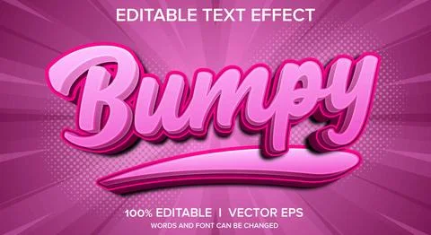 Bumpy 3d vector text effect with modern style design Stock Illustration