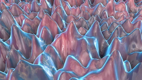 Bumpy animated wave surface. 3d render Stock Footage 124581990