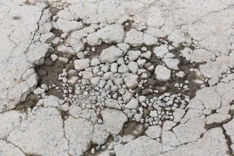 Bumpy concrete road Stock Photos