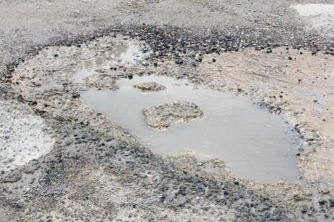 Bumpy concrete road 스톡 사진