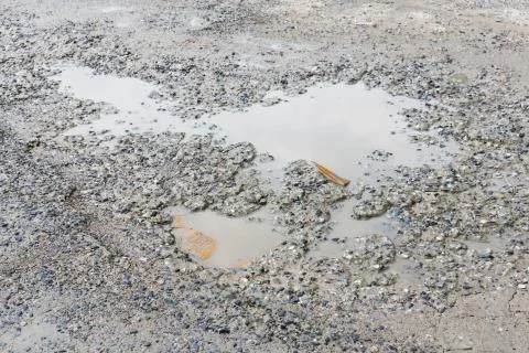 Bumpy concrete road Stock Photos