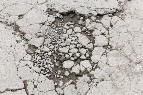 Bumpy concrete road Foto stock