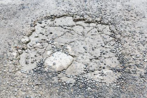 Bumpy concrete road Foto stock