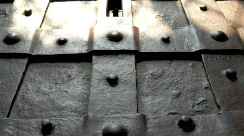 The bumpy details of the treasure chest from the castle gh4 4k uhd Video stock 40636341