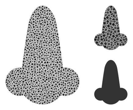 Bumpy Human Nose Icon Collage Stock Illustration