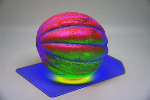 Bumpy Melon, Vivid Color Changes, Grunge Multicolor Background Stock Photos