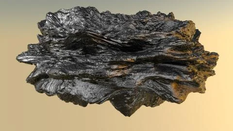 Bumpy model of an abstract stone. 3D rendering Illustrazione stock