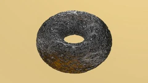 Bumpy model of the torus. 3D rendering 스톡 일러스트