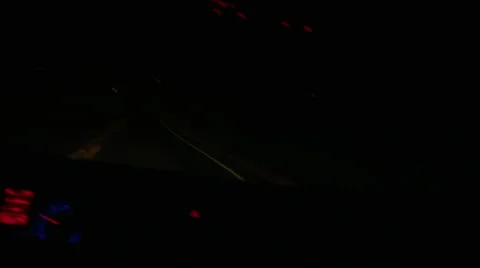 Bumpy night driving on very dark road Stock Footage 63153358
