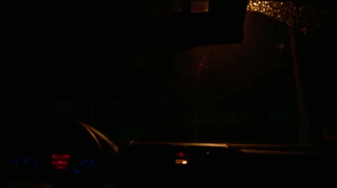 Bumpy night driving on very dark road Stock Footage 63155896
