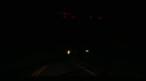 Bumpy night driving on very dark road Stock Footage 63172518
