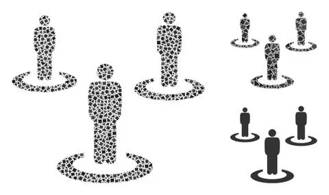 Bumpy People Isolation Icon Collage イラスト素材