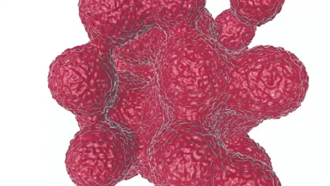 Bumpy red figure is deformed on a white background. abstract background. 3D rend Stock Footage 95311227