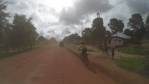 Bumpy ride down a dirt road in Senegal, West Africa Video stock 170841548