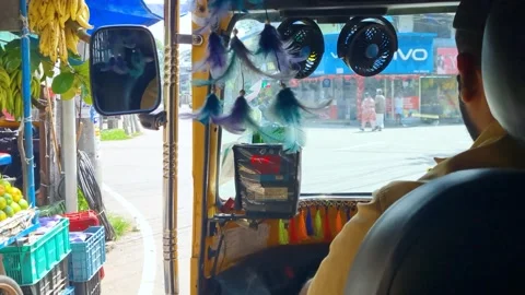 Bumpy ride through the historic streets of Fort Kochi, India, captured from the Video stock 304348831